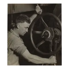 Lewis Hine, 'An Industrial Design - Pennsylvania Rubber Co.' (Automobile Tire Maker), c. 1925, Gelatin silver print; signed in pencil