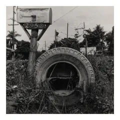 Robert Rauschenberg, Mailbox and Tire, 1979, Gelatin silver print; signed