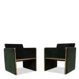 Dimore Studio, Pair of Poltrona 008 Armchairs, velvet, brushed brass