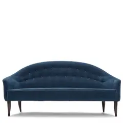 Paradise Sofa by Kerstin Hörlin-Holmquist, for Nordiska Kompaniet, beech, with Rogers & Goffigon 'ocean blue' woven upholstery, leather piping, sold Jul 2025