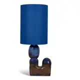 Carmen D'Apollonio, Table Lamp, glazed stoneware, upholstered shade, incised 'DAC'
