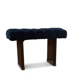 Ernst Kühn, Tabouret, brass, stained oak, velvet