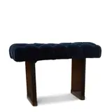 Ernst Kühn, Tabouret, brass, stained oak, velvet