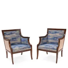 Frits Henningsen, Pair of Lounge Chairs, mahogany, re-upholstered by Oliver M