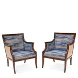Frits Henningsen, Pair of Lounge Chairs, mahogany, re-upholstered by Oliver M