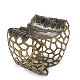 David Wiseman, Lattice Terrazzo Stool, bronze, terrazzo with jade and granite