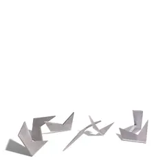Larry Mohr, Group of 3 Maquettes, aluminum, longest sculpture etched 'MODEL FOR STRETCH I 8/7/77 Larry Mohr', smallest sculpture etched 'COMBO II 10/14/79'