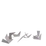 Larry Mohr, Group of 3 Maquettes, aluminum, longest sculpture etched 'MODEL FOR STRETCH I 8/7/77 Larry Mohr', smallest sculpture etched 'COMBO II 10/14/79'