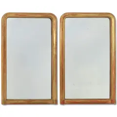 Modern Neoclassical Style, Pair of Wall Mirrors, carved giltwood, mirrored glass