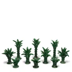 Set of Ten Palm Tree Candlesticks by Jean Roger Paris, for Dior, glazed ceramic, each stamped 'JEAN ROGER pour DIOR', sold Jul 2025