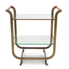 Carl Auböck, Bar Cart, patinated brass, glass