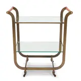 Carl Auböck, Bar Cart, patinated brass, glass