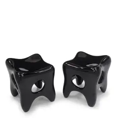 Jacques Jarrige, Pair of Osselet Stools, recycled and lacquered wood