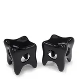 Jacques Jarrige, Pair of Osselet Stools, recycled and lacquered wood