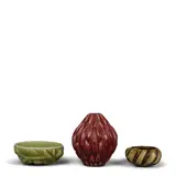 Axel Salto, Group of Three Vases, for Royal Copenhagen, glazed stoneware, each incised 'S ALTO', numbered, and with Royal Copenhagen blue wave mark