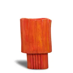 Studio Floris Wubben, Rib Table Lamp, hand-extruded and custom rust-glazed earthenware, impressed 'Floris' on underside