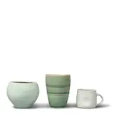 Beaker, Bowl and Espresso Cup (Three Objects) by Edmund de Waal, glazed porcelain, the beaker and bowl impressed with artist's mark, sold Jul 2025