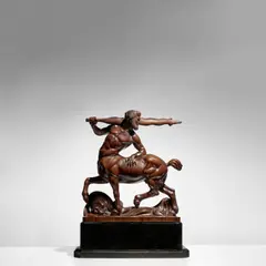 Hans Huggler-Wyss, 'Centaur', walnut, carved 'HANS HUGGLER-WYSS 1919 ORIG