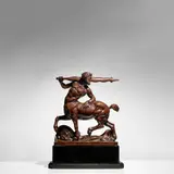 Hans Huggler-Wyss, 'Centaur', walnut, carved 'HANS HUGGLER-WYSS 1919 ORIG