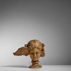 Fernand Khnopff, 'Hypnos' Bust, slip cast, glazed stoneware, stamped in the maquette '370'
