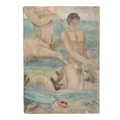 Jean Mayodon, Merman (Study for 'Tryptique pour un boudoir'), 1937, oil on board