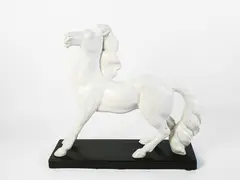Charles Lemanceau, Galloping horse, 1905, large group in ceramic