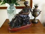 Jean-Jules Salmson, Classical seated figure, 1823, bronze sculpture