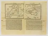 Benedetto Bordone, Sicily according to Ptolemy - Sicily according to moderns, double page woodcut print
