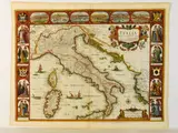John Speed, Italy, watercoloured double-page engraving