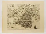 Joan Blaeu, Syracuse antique en Sicilie, double page engraving