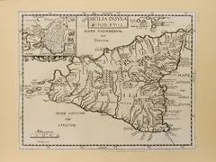 Sicily Insula by Samuel Bochart, 1599, engraving, offered Feb 2022
