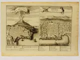 Nicolas de Fer, Catane and the Mont Gibel en Sicile - Palerme Capital of Sicily 1705 ca, 1646, etching