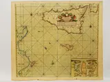 Johannes Van Keulen, Nieuwe Paskaert van de Zee Kusten van t Eylandt Sicily..., 1654, watercoloured double page etching