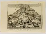Thomas Salmon, View of Mount Etna, with its city of Catania, in Sicily..., 1679, ... how its destruction was in progress etching