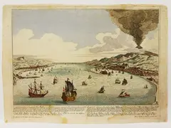 Georg Balthasar Probst, Prospect de la belle et de la grande Ville Messine en Sicilie 1783, 1732, watercoloured engraving