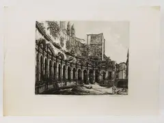 Veduta del secondo Ordine dei Bagni di Paolo Emilio... by Luigi Rossini, 1790, ... da altri chiamata la Calcidica del Foro Trajano late edition etching, offered Feb 2022