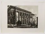 Luigi Rossini, Veduta del Tempio della Fortuna Virile, oggi S. Maria Egiziaca degli Armeni, 1790, late edition etching
