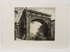Veduta dell'Arco di Gallieno nella Via Tiburtina by Luigi Rossini, 1790, late edition etching, offered Feb 2022