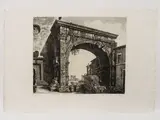 Luigi Rossini, Veduta dell'Arco di Gallieno nella Via Tiburtina, 1790, late edition etching