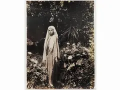 Wilhelm von Gloeden, Taormina Giovane Arabo nel giardino di Casa Gloeden, 1910 circa, 1856, vintage albumen print stamped on the back vertical crease otherwise in almost perfect conditions