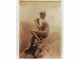 Gaetano D'Agata, Giovane sulle rocce, 1920 circa, 1883, vintage albumen print