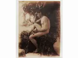 Gaetano D'Agata, Giovane con flauto e anfora, 1920 circa, 1883, vintage albumen print light buckling otherwise perfect