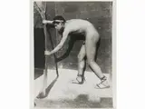 Wilhelm von Gloeden, Taormina Male nude and palm leaf, around 1910