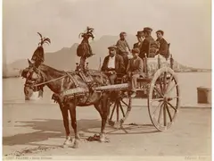 Palermo Carro Siciliano, 1880 circa by Giacomo Brogi, 1822, vintage albumen print, offered Feb 2022