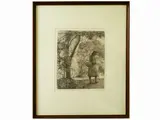 Giovanni Barbisan, Landscape with female figure, 1914, etching