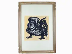 Birds by Orlando Fasano, 1915, set four lithographs, offered Dec 2021