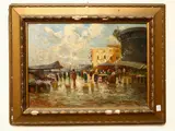 Salvatore Balsamo, Market scene, 1894, oil on tablet