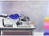 Concetto Pozzati, Una foglia di Leger si è appoggiata sul mio tavolo, 1935, silk-screen print on steel