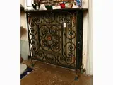 Gilbert Poillerat, Green lacquered wrought iron panel with golden details