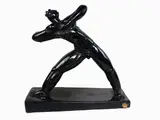 Dante Baldelli, A luster glazed terracotta, Dante Baldelli, 1841, depicting an athlete in the act of throwing the weight